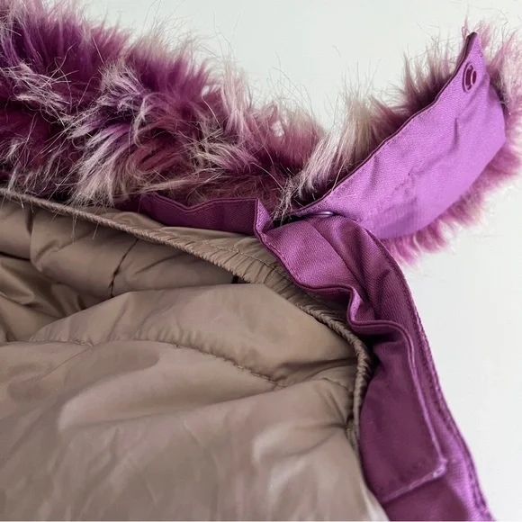 North Face down jacket girls large 14 16 Greenland parka purple Hyvent hooded - Picture 7 of 11